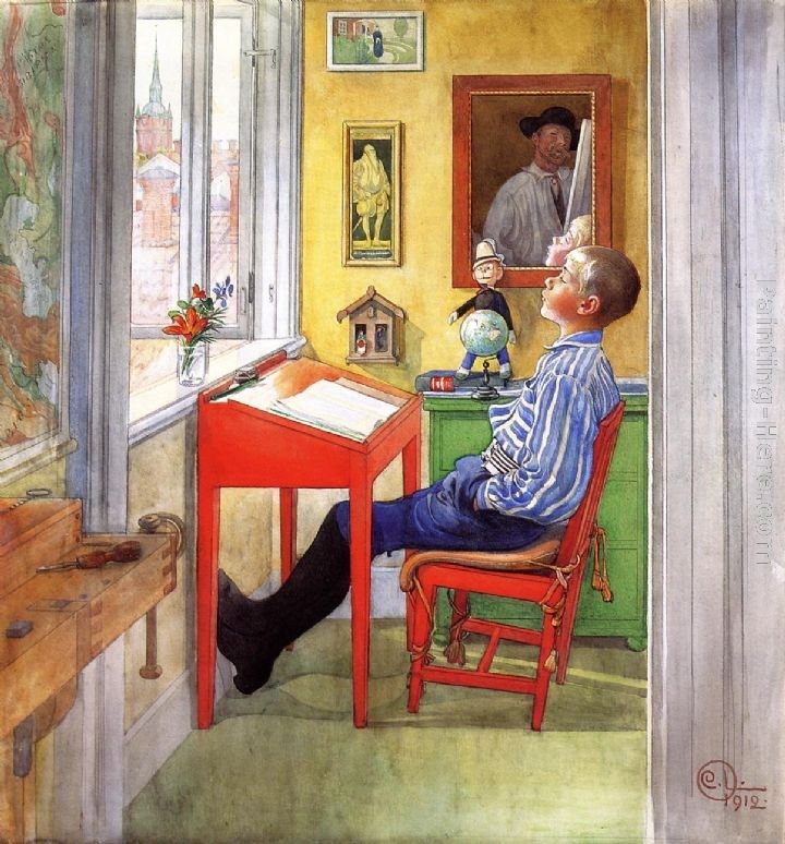 Carl Larsson Esbjorn Doing His Homework
